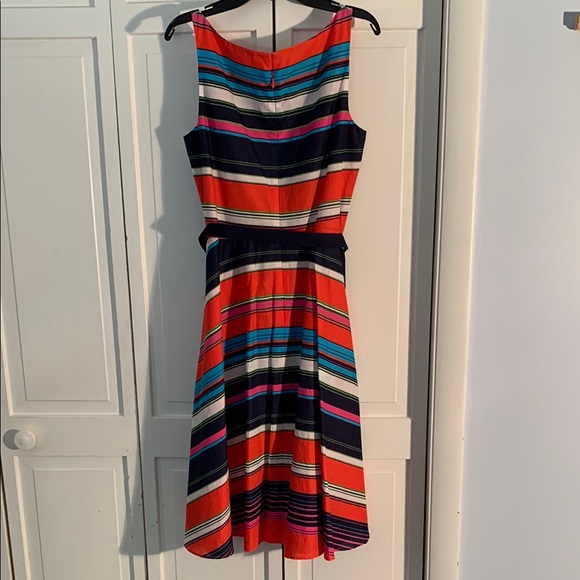 Kasper Red and Blue Fit and Flare Midi Dress - Picture 6 of 11